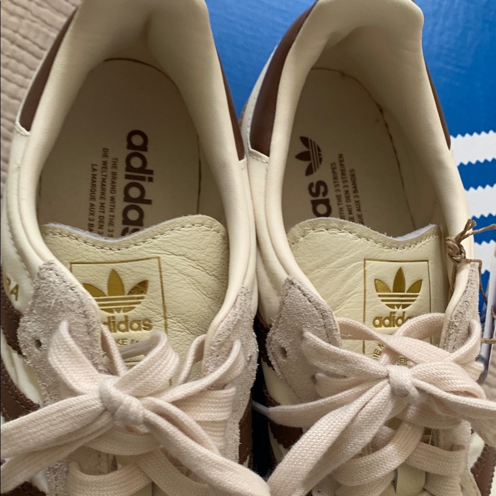 adidas Samba OG Cream and Brown Retro Sneakers - Picture 10 of 12